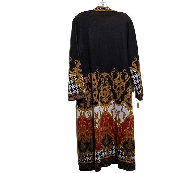 NWT MaxSport Black Multicolor Duster Cardigan Sweater Sz Medium - Picture 8 of 9